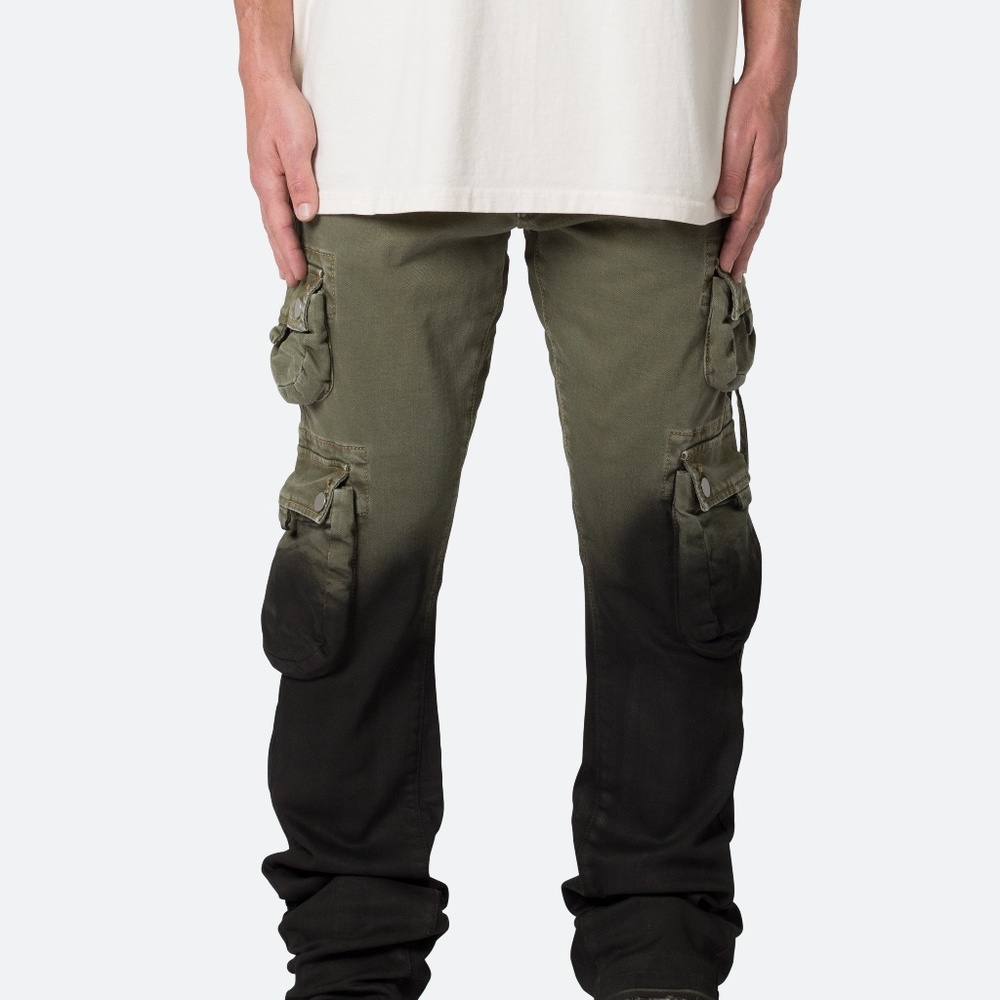 mnml B569 Cargo Flare Denim - Olive/Black Size 38Olive/Black / 38